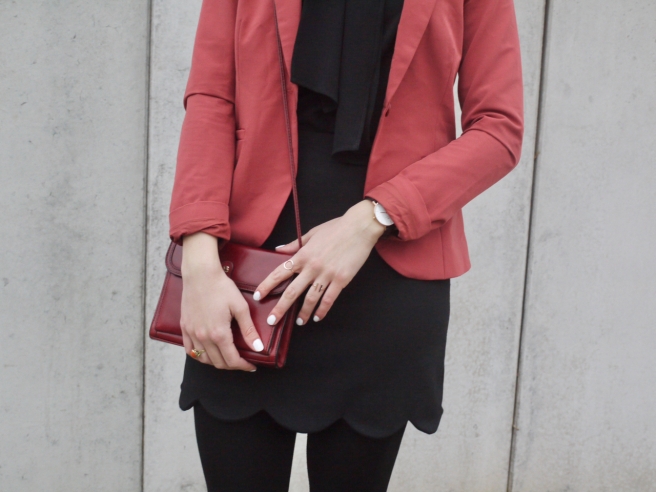look, outfit, blazer, skirt, blouse